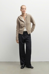 ÁO KHOÁC LEN MASSIMO DUTTI CÓ MŨ TRÙM ĐẦU, CHẤT LIỆU PHA LEN