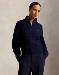 Áo len POLO RL cổ kéo khóa nửa thân bằng len cashmere dệt kim