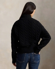 Áo len POLO RL cổ kéo khóa nửa thân bằng len cashmere dệt kim
