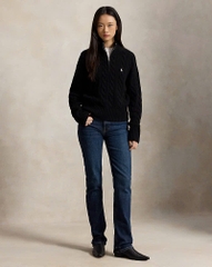 Áo len POLO RL cổ kéo khóa nửa thân bằng len cashmere dệt kim
