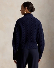 Áo len POLO RL cổ kéo khóa nửa thân bằng len cashmere dệt kim