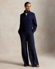 Áo len POLO RL cổ kéo khóa nửa thân bằng len cashmere dệt kim