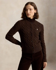Áo khoác cardigan POLO RL len cashmere đan kiểu cáp