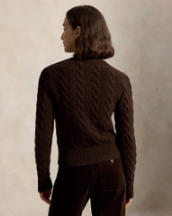 Áo khoác cardigan POLO RL len cashmere đan kiểu cáp