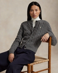 Áo khoác cardigan POLO RL len cashmere đan kiểu cáp