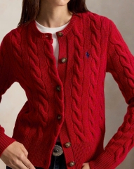 Áo khoác cardigan POLO RL len cashmere đan kiểu cáp