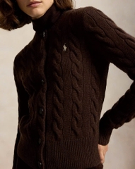 Áo khoác cardigan POLO RL len cashmere đan kiểu cáp