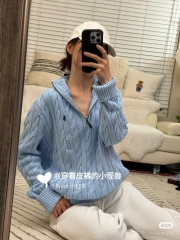 Áo len cotton dệt kim có khóa kéo