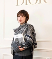 Khăn DIOR hoạ tiết monogram 42% wool 42% silk 16 cotton