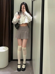 Chân váy Zara mini xếp ly chân 2 màu