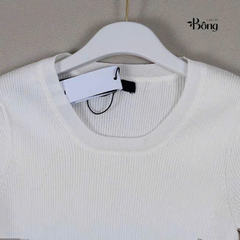 Áo len tăm cộc tay Karl 2 màu thêu logo K