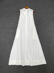 Váy Poplin cổ chữ V xẻ sâu TOTEME