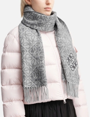 Khăn quàng cổ đảo chữ bằng len và cashmere