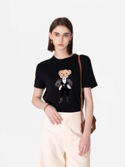 Áo thun cotton hình gấu Polo chủ đề Giáng sinh