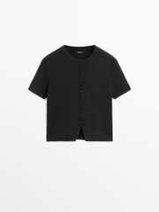 ÁO CARDIGAN DỆT KIM CỘC TAY COTTON