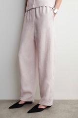ÁO CHANI VẢI LINEN+QUẦN ỐNG RỘNG BẰNG VẢI LINEN CÓ EO CO GIÃN