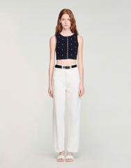 ÁO CROPTOP DỆT KIM THÊU ĐÍNH ĐÁ QUÝ