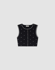 ÁO CROPTOP DỆT KIM THÊU ĐÍNH ĐÁ QUÝ