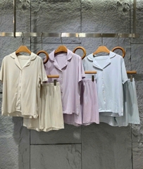 Set PIJAMA thun lạnh LA PERLA quần đùi áo ngắn tay