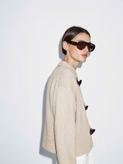 ÁO LEN CARDIGAN PHA LEN CÓ CHI TIẾT NÚT SỪNG