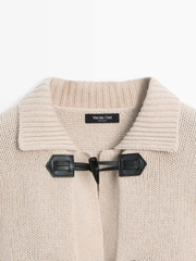 ÁO LEN CARDIGAN PHA LEN CÓ CHI TIẾT NÚT SỪNG