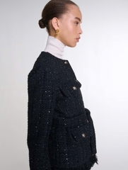 Áo khoác dạ tweed bling Maje