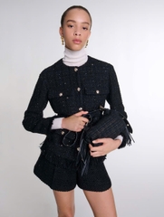 Áo khoác dạ tweed bling Maje