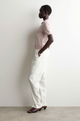 ÁO SƠ MI NGẮN TAY BẰNG VẢI LINEN-MERINO DỆT