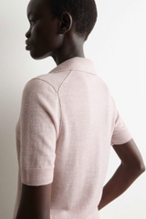ÁO SƠ MI NGẮN TAY BẰNG VẢI LINEN-MERINO DỆT