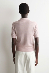 ÁO SƠ MI NGẮN TAY BẰNG VẢI LINEN-MERINO DỆT