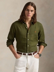 Áo sơ mi POLO vải lanh dáng cổ điển