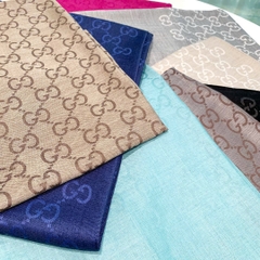 Khăn Gucci Monogram 30% silk 70% wool  Sz200x70