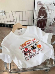 Tshirt COACHdư xịn hoạ tiết cỗ xe ngựa