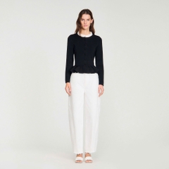 Áo khoác cardigan peplum cổ rời