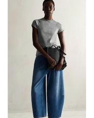 QUẦN JEANS ỐNG RỘNG XẾP NẾP