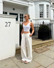 Quần thun tăm dệt Zara 3 màu dây rút (tách set)