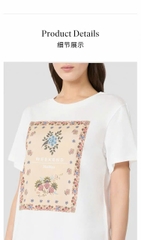 Tshirt MaxMara họa tiết vuông hoa lá