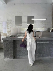 Set linen Áo sats nách cổ trụ 4 túi  Quần suông TTOO VOIUS