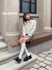 Áo dạ tweed Sandro trắng