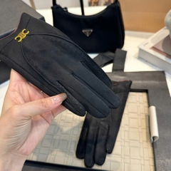 Găng tay da lộn Celine logo 4 màu
