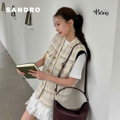 Áo Croptop nhún bèo Sandro
