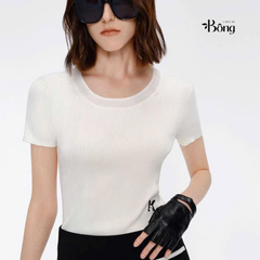 Áo len tăm cộc tay Karl 2 màu thêu logo K