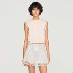ÁO THUN COTTON LỬNG VỚI REN.