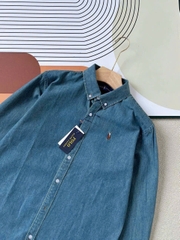 Sơ mi nam POLO denim logo thêu