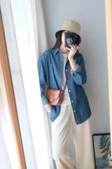 Sơ mi nam POLO denim logo thêu