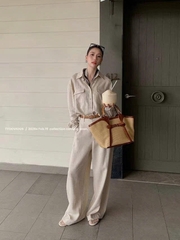 Set linen TTOO VOUISE Hàn Quốc 3 màu kèm khăn lụa