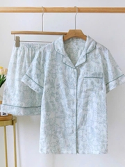 Set Pijama La Perla hoạ tiết hoa lá 2 màu
