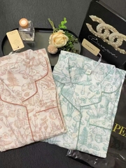 Set Pijama La Perla hoạ tiết hoa lá 2 màu