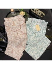 Set Pijama La Perla hoạ tiết hoa lá 2 màu