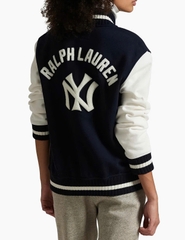 Jacket POLO collab MLB New York navy phối cổ len